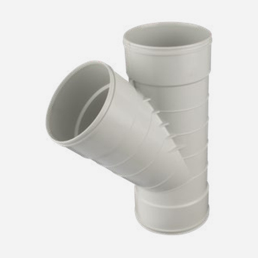 تصویر  سه راهی سه سر کوپل 45 درجه PVC-U سایز 75